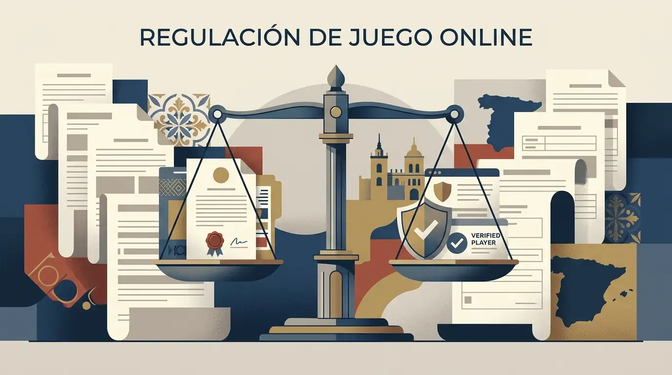 Ilustración conceptual sobre regulación del juego online en España