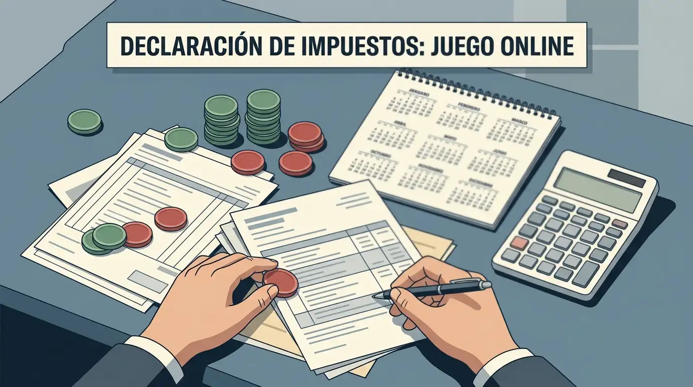 Ilustración conceptual sobre registros de juego e IRPF en España